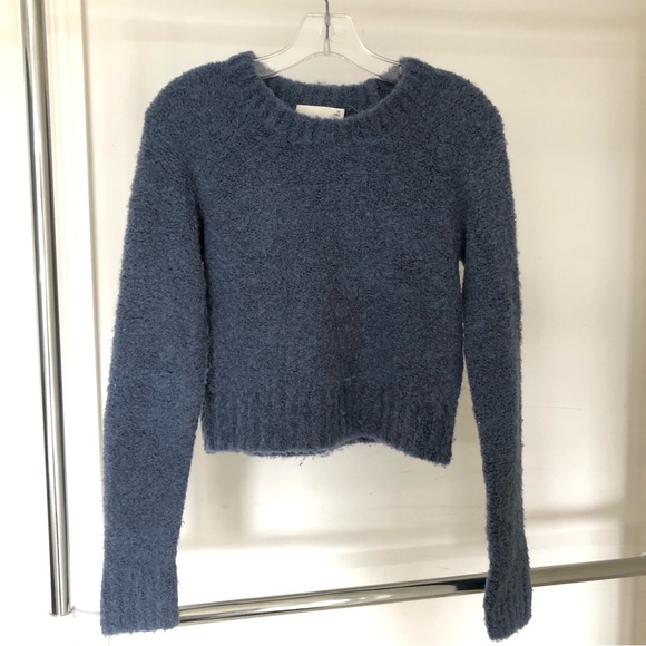 Wilfred free blue fuzzy crop sweater - Picture 2 of 5